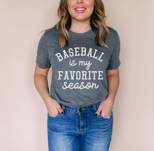 Baseball Favorite Season WHITE Screen Print Transfer